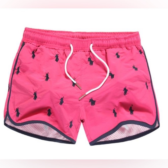 Polo Ralph Lauren Horse Allover Swimshorts Red - Picture 5 of 6